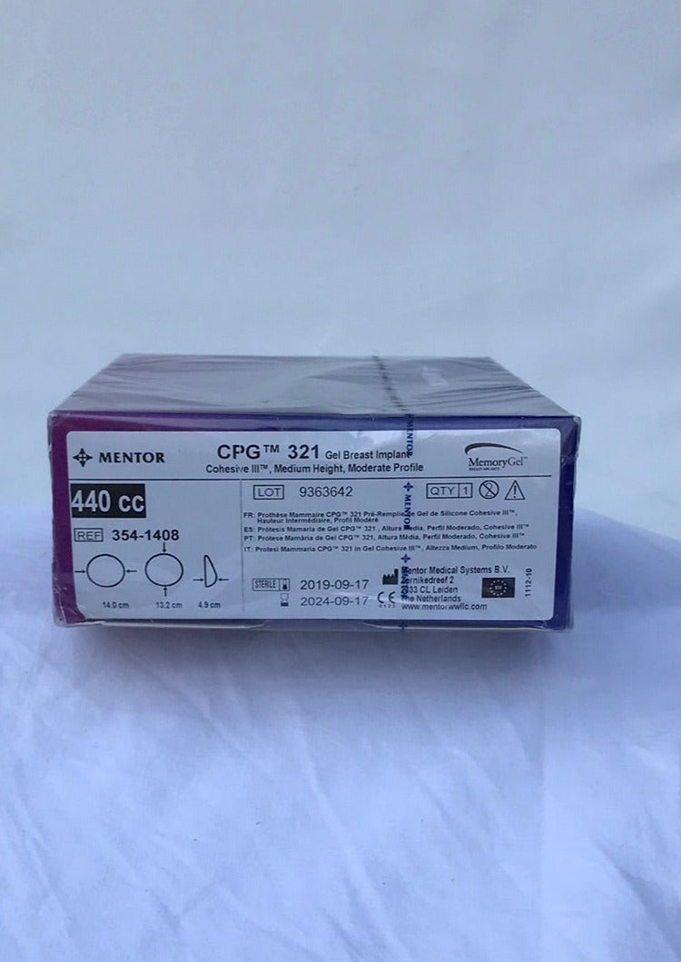 Mentor 354-1408 CPG 321 Gel Breast Implant Cohesive III Medium Height –  Excess Medical Stock