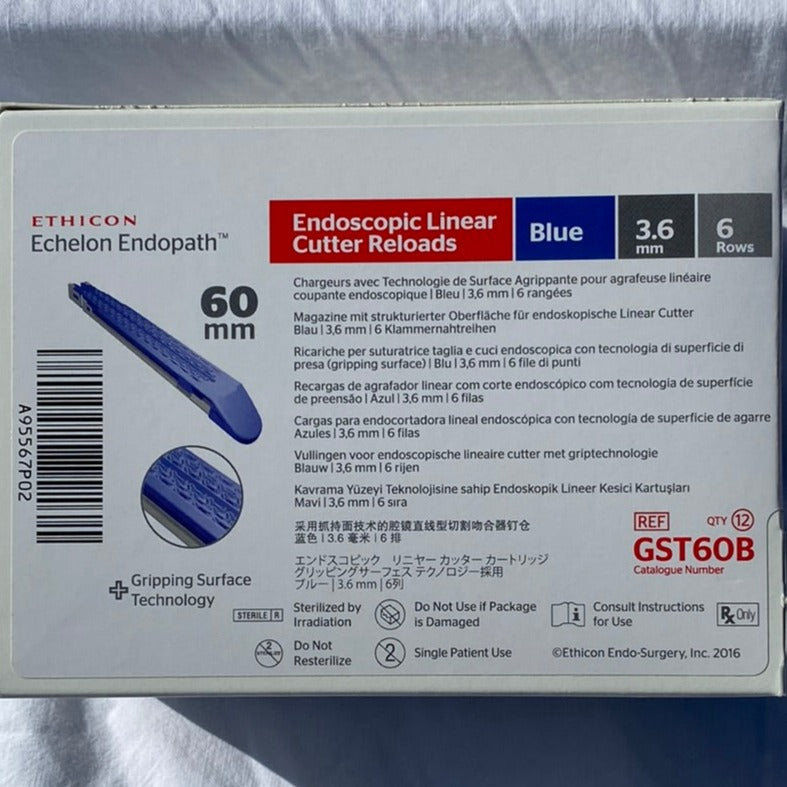 Ethicon GST60B Echelon Endopath Reload Blue - Box of 6 - SHORT DATED