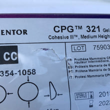 Load image into Gallery viewer, Mentor 354-1058 CPG 321 Gel Breast Implant Cohesive III Medium Height Moderate Profile - EXPIRED
