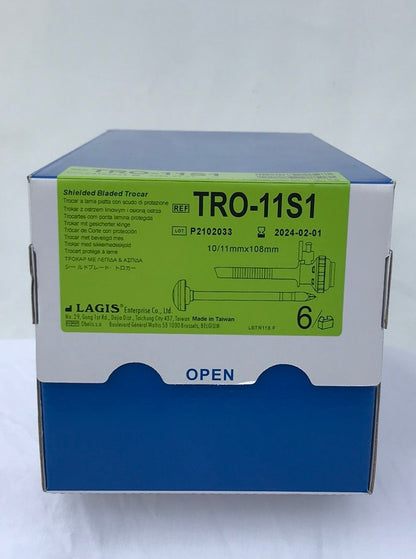 Lagis Enterprise Co	TRO-11S1 Shielded Bladed Trocar - Box of 6 - EXPIRED